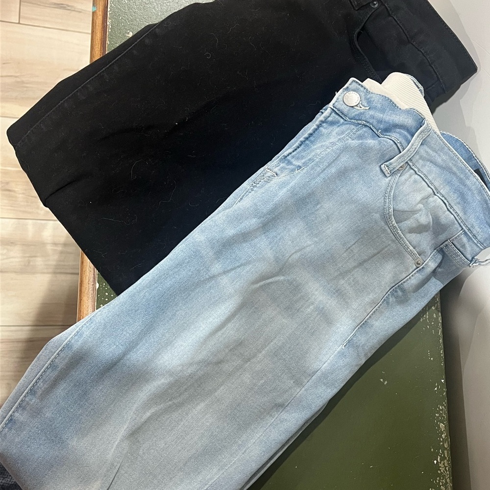 BLANQI Black and Light Blue Women's Maternity Skinny Jeans